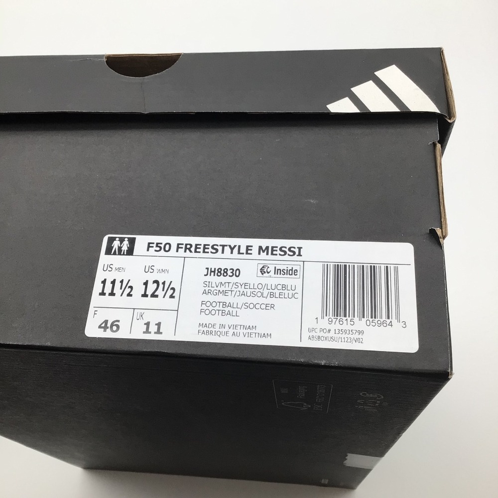 Adidas F50 Freestyle Messi Indoor Soccer Shoes Men‎ 11.5 Neon Yellow Blue JH8830 - Picture 8 of 8